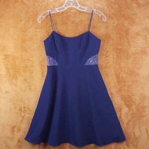 AIDAN MATTOX Womens Dress Size 2 Blue Fit Flare Mini Cocktail Party Homecoming